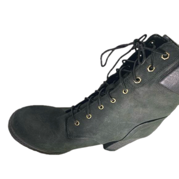 Timberland Black Leather Suede Glancy 3.5” Heel 8432A 4834 Size 10 EUC - Picture 6 of 16